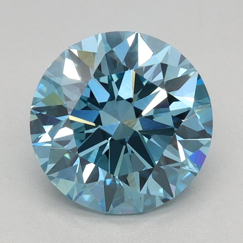 1.58 Ct. Fancy Vivid Blue Round Lab Grown Diamond