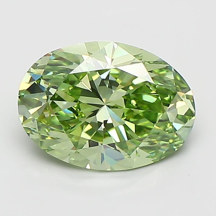 1.50 Ct. Fancy Vivid  Green Oval Lab Grown Diamond