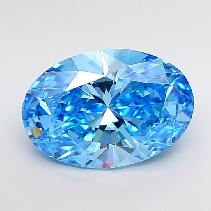 3.10 Ct. Fancy Vivid Blue Oval Lab Grown Diamond