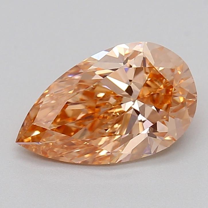 1.08 Ct. Fancy Vivid Brownish Orange Pear Lab Grown Diamond