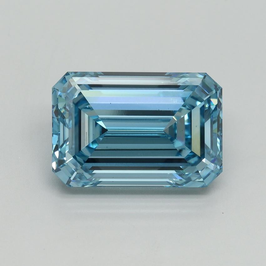 7.15 Ct. Fancy Vivid Blue Emerald Lab Grown Diamond