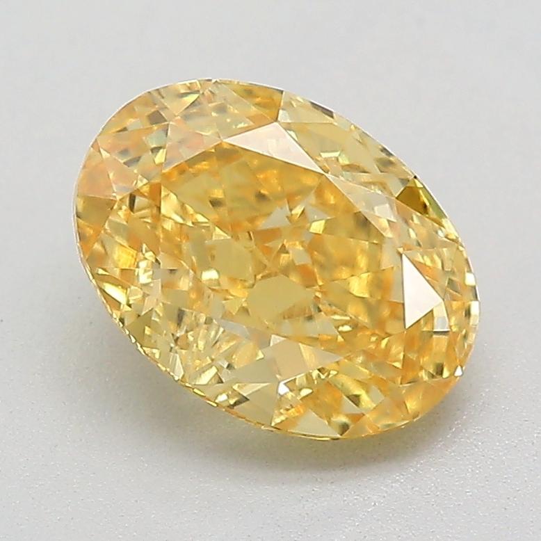 1.09 Ct. Fancy Intense  Yellow Oval Lab Grown Diamond