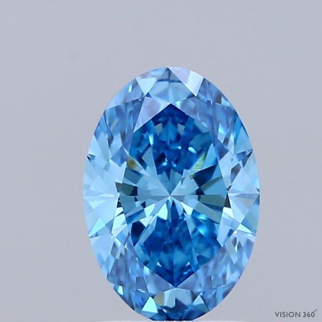1.02 Ct. Fancy Vivid  Blue Oval Lab Grown Diamond