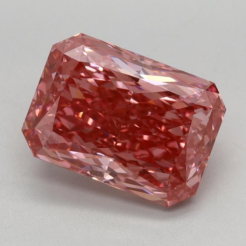 3.23 Ct. Fancy Vivid Pink Radiant Lab Grown Diamond