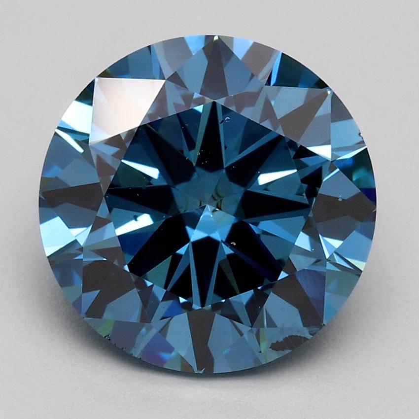 2.70 Ct. Fancy Vivid Blue Round Lab Grown Diamond