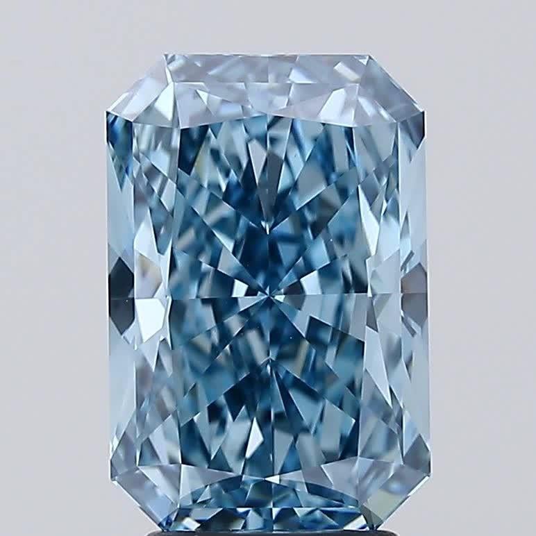 3.66 Ct. Fancy Vivid Blue Radiant Lab Grown Diamond
