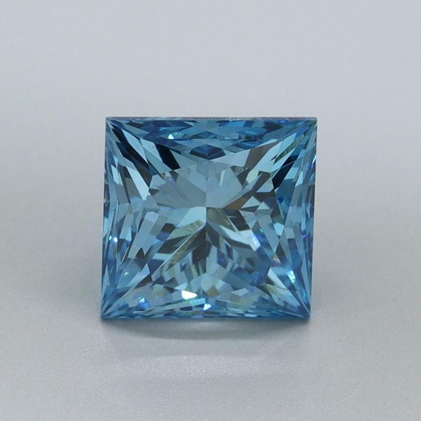 1.59 Ct. Fancy Vivid Malibu Blue Princess Lab Grown Diamond