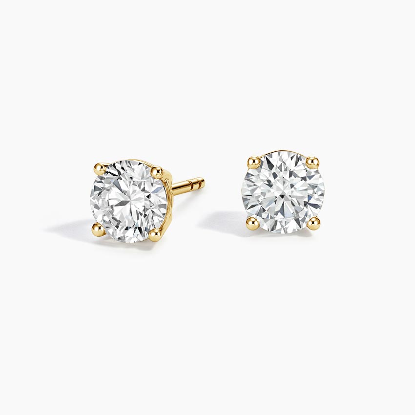18K Yellow Gold Round Diamond Stud Earrings (1 1/2 ct. tw.)