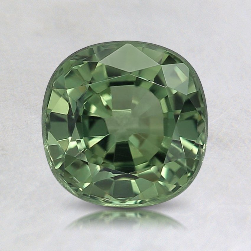 6.7mm Green Cushion Sapphire