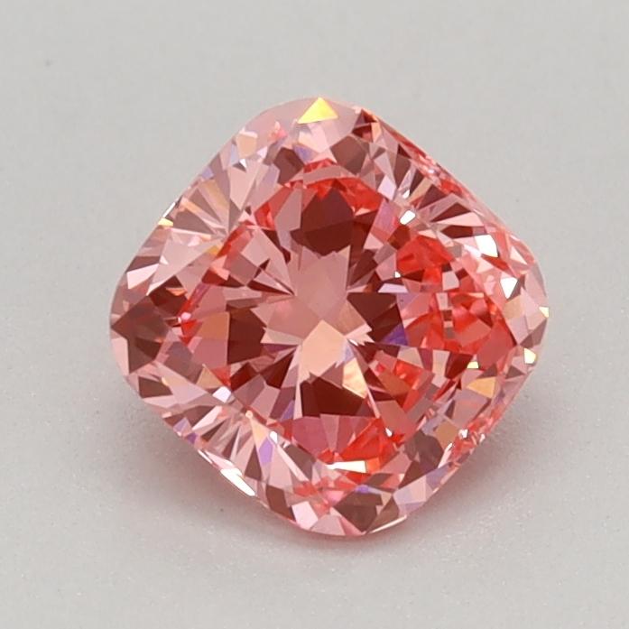 0.63 Ct. Fancy Vivid Pink Cushion Lab Grown Diamond