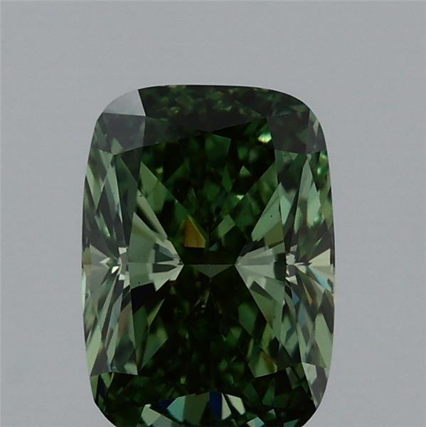 0.98 Ct. Fancy Vivid Green Cushion Lab Grown Diamond