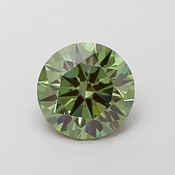 1.10 Ct. Fancy Vivid Green Round Lab Grown Diamond
