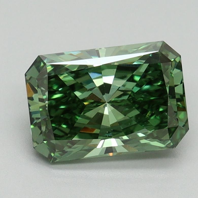 1.55 Ct. Fancy Vivid Green Radiant Lab Grown Diamond