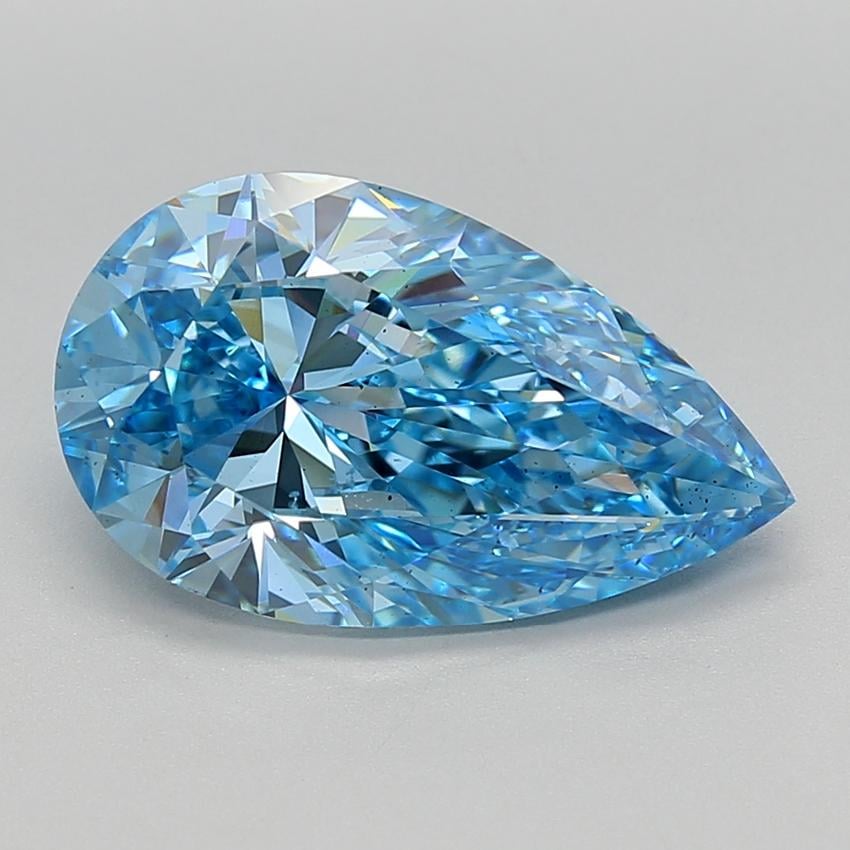 6.04 Ct. Fancy Vivid Blue Pear Lab Grown Diamond