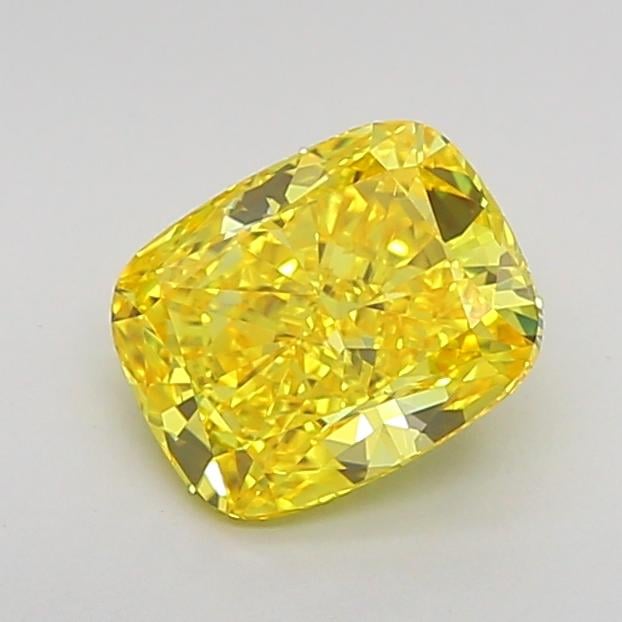 1.11 Ct. Fancy Vivid  Yellow Cushion Lab Grown Diamond