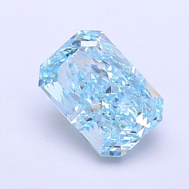 1.74 Ct. Fancy Vivid Greenish Blue Radiant Lab Grown Diamond