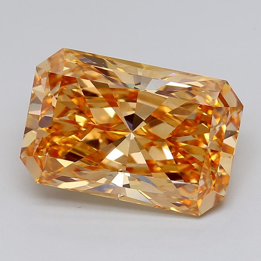 12.51 Ct. Fancy Intense Brownish Yellow Radiant Lab Grown Diamond