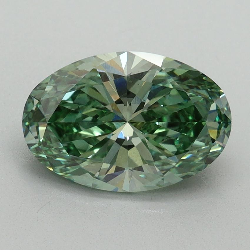 1.70 Ct. Fancy Vivid Green Oval Lab Grown Diamond