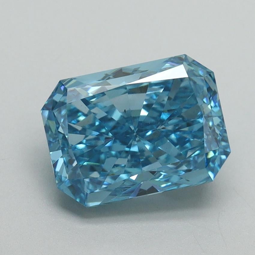 2.52 Ct. Fancy Vivid Blue Radiant Lab Grown Diamond