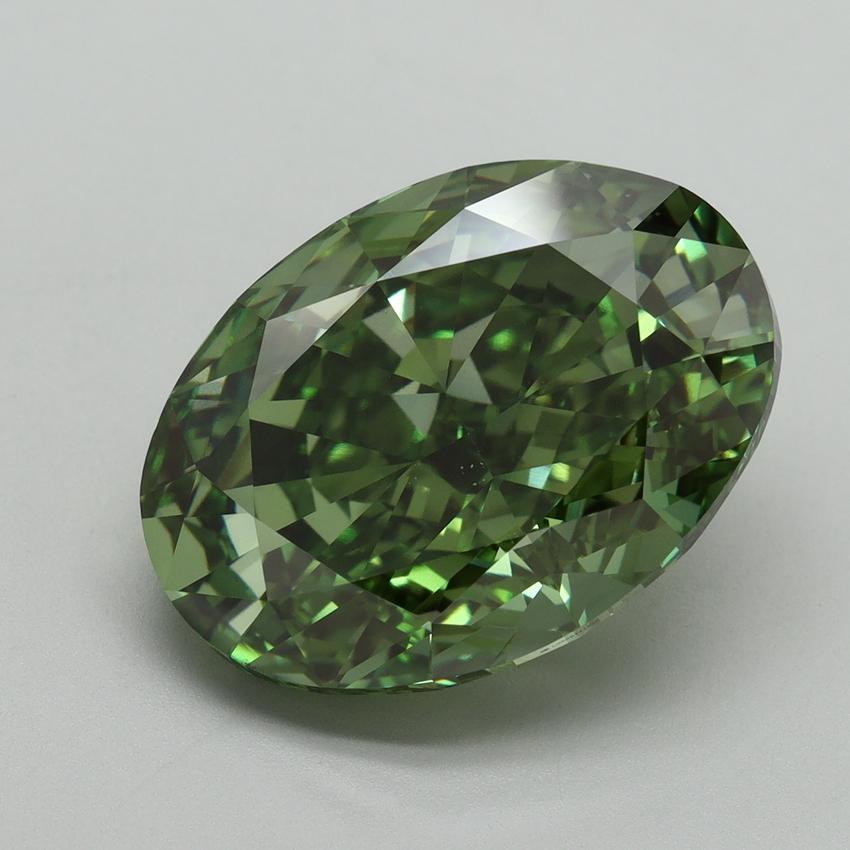 11.06 Ct. Fancy Vivid Green Oval Lab Grown Diamond
