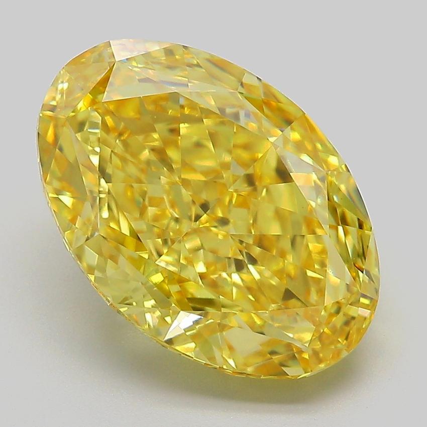 7.07 Ct. Fancy Vivid Yellow Oval Lab Grown Diamond