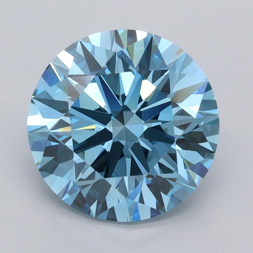 3.00 Ct. Fancy Vivid  Blue Round Lab Grown Diamond