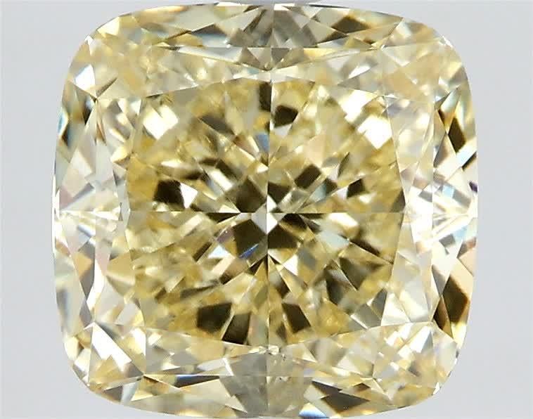 2.57 Ct. Fancy Yellow Cushion Lab Grown Diamond
