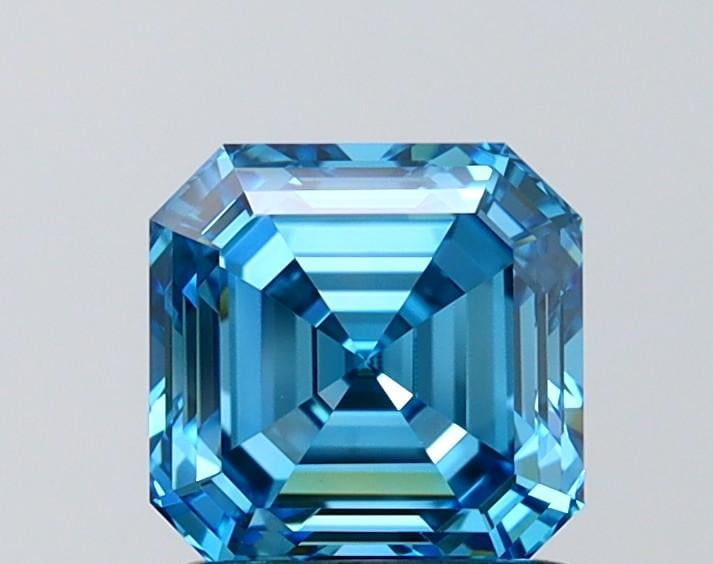 1.56 Ct. Fancy Vivid Blue Asscher Lab Grown Diamond