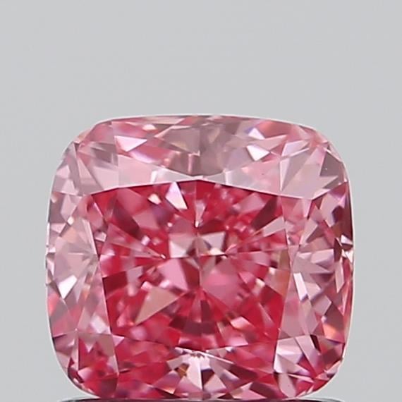 1.00 Ct. Fancy Vivid  Pink Cushion Lab Grown Diamond