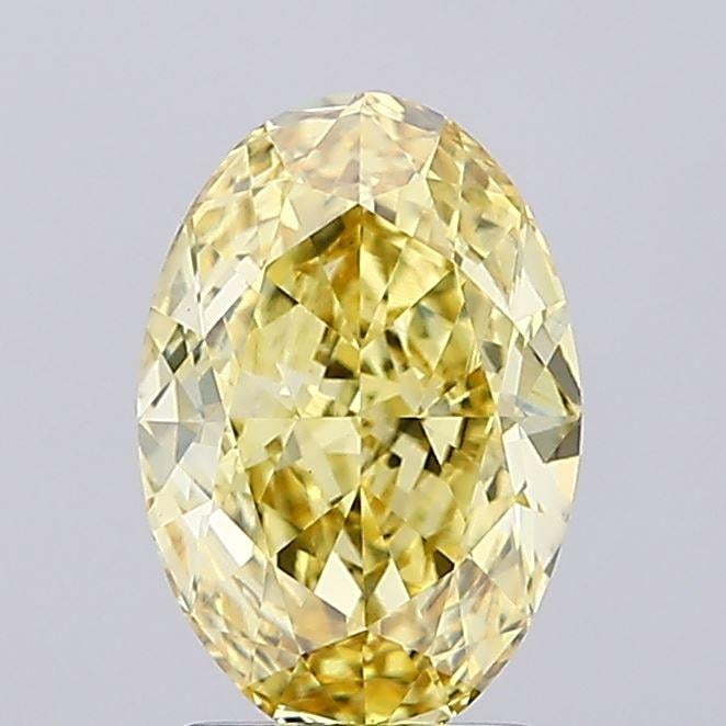 2.2 Ct. Fancy Intense Yellow Oval Lab Grown Diamond