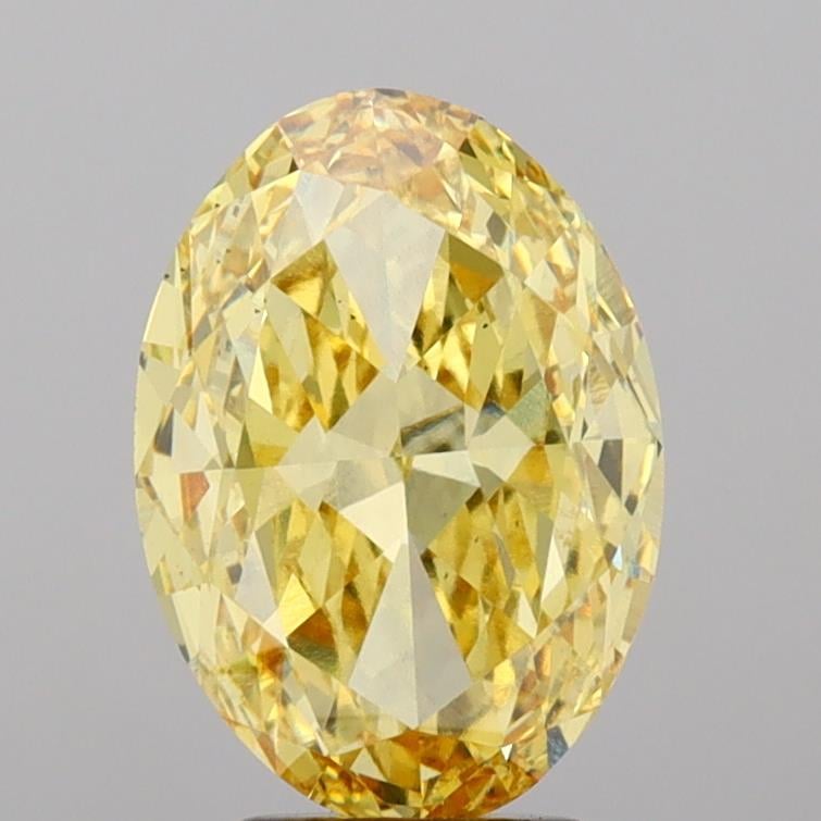 6.09 Ct. Fancy Vivid Yellow Oval Lab Grown Diamond