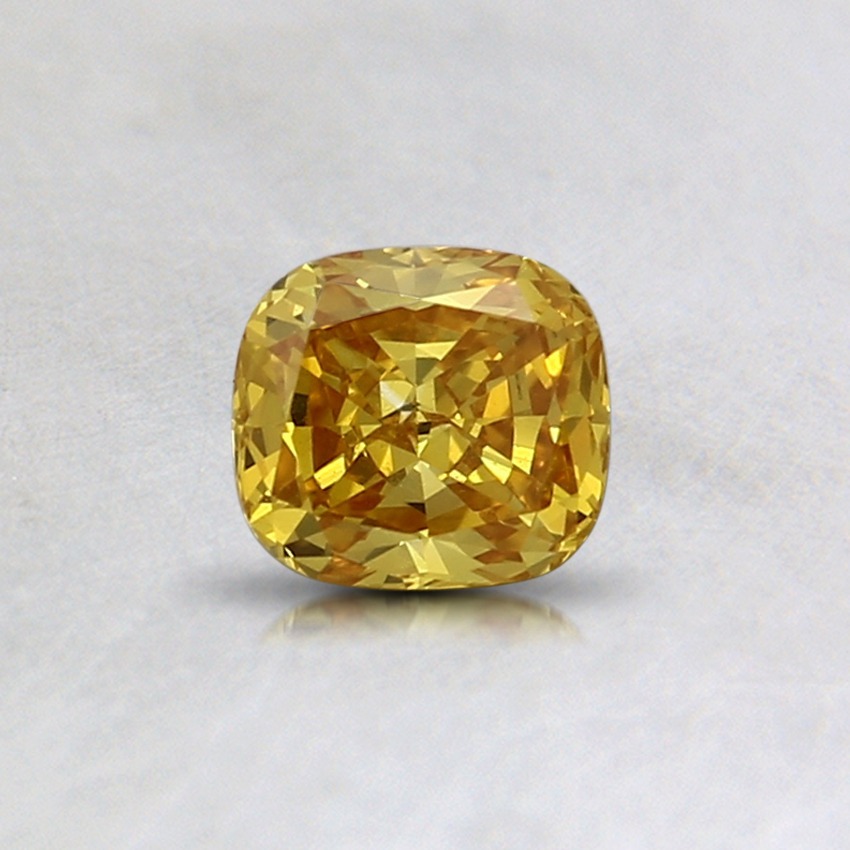 0.39 Ct. Fancy Vivid Yellow Cushion Lab Grown Diamond