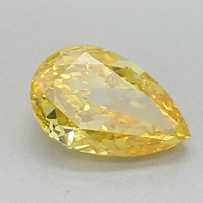 0.71 Ct. Fancy Vivid Yellow Pear Lab Grown Diamond