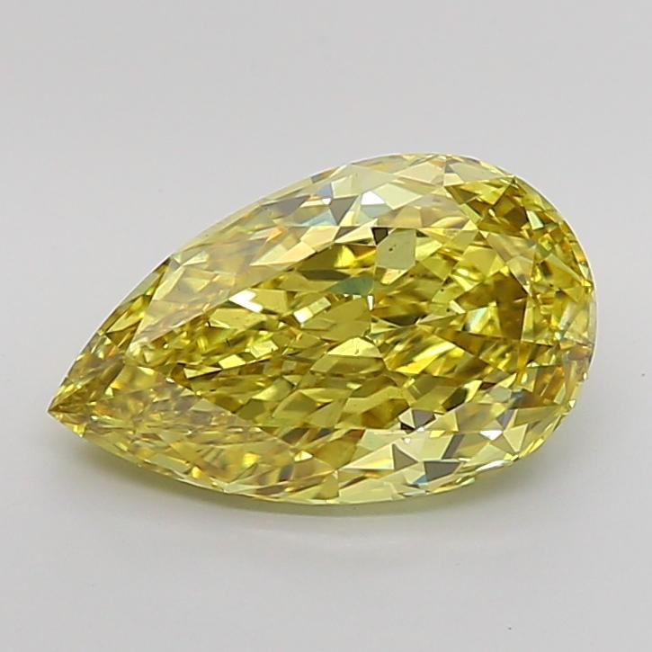 4.29 Ct. Fancy Vivid Yellow Pear Lab Grown Diamond