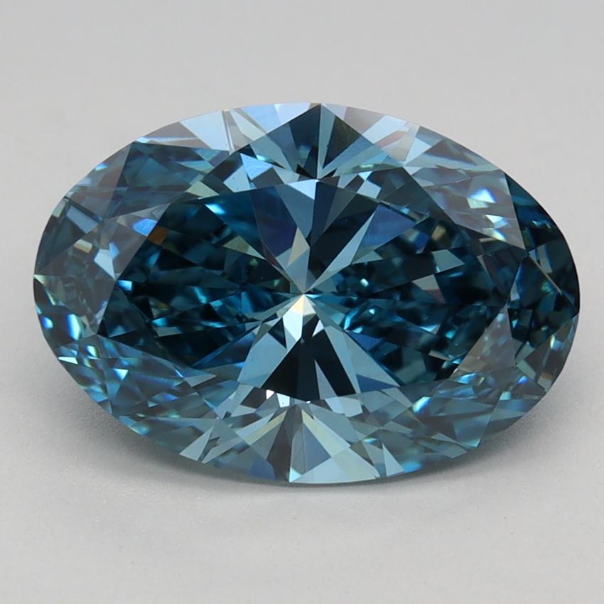 2.58 Ct. Fancy Vivid Blue Oval Lab Grown Diamond
