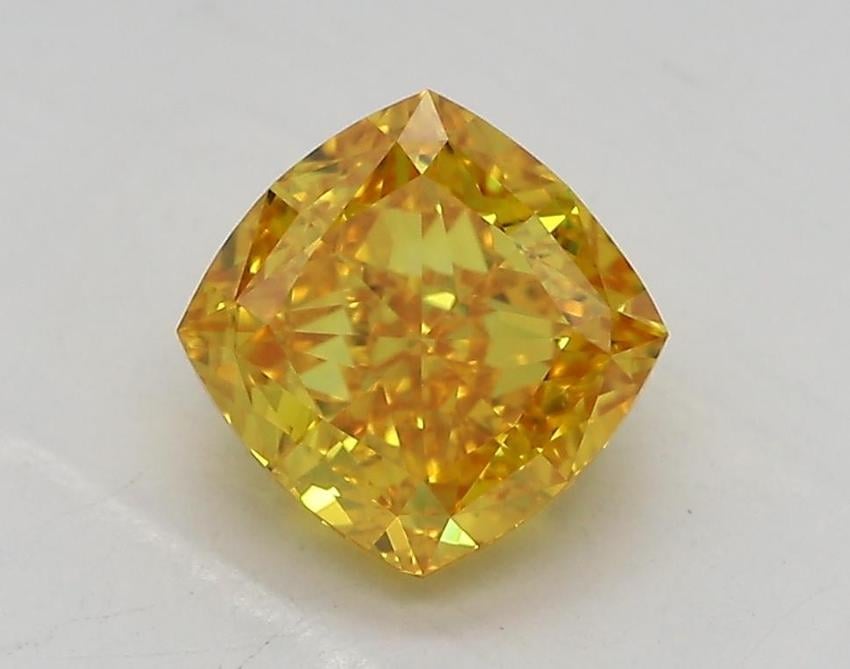 1.51 Ct. Fancy Vivid Yellow Cushion Lab Grown Diamond