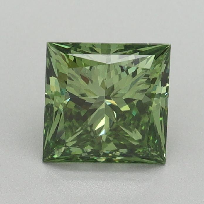 1.08 Ct. Fancy Vivid Green Princess Lab Grown Diamond