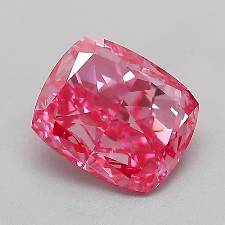 1.24 Ct. Fancy Vivid  Pink Cushion Lab Grown Diamond