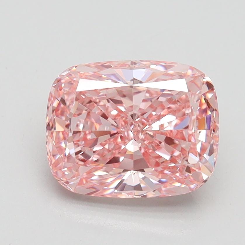 1.69 Ct. Fancy Vivid Pink Cushion Lab Grown Diamond