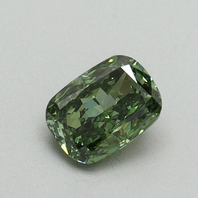 0.52 Ct. Fancy Vivid Green Cushion Lab Grown Diamond