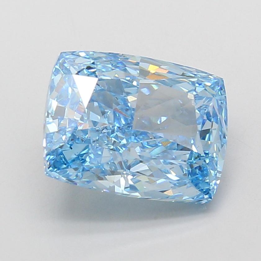 4.10 Ct. Fancy Vivid Blue Cushion Lab Grown Diamond