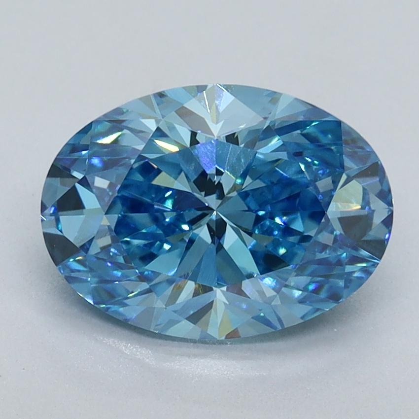 2.04 Ct. Fancy Vivid Blue Oval Lab Grown Diamond