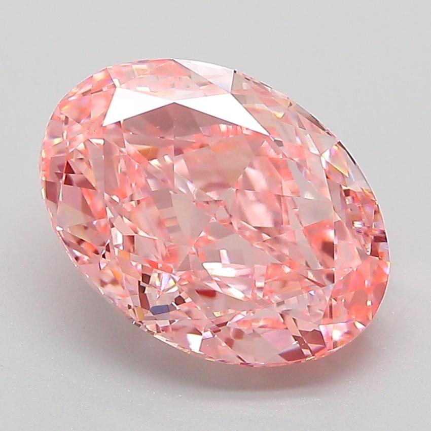 3.09 Ct. Fancy Vivid  Pink Oval Lab Grown Diamond