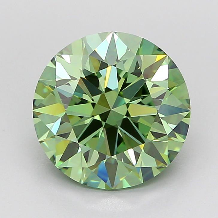2.74 Ct. Fancy Vivid Green Round Lab Grown Diamond