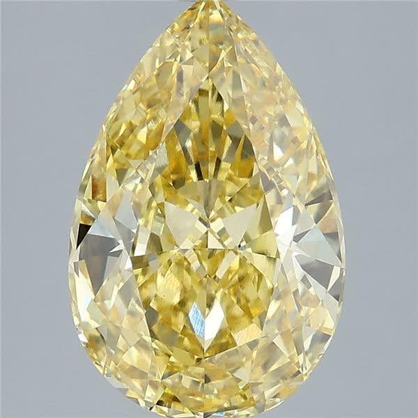 4.08 Ct. Fancy Intense Yellow Pear Lab Grown Diamond