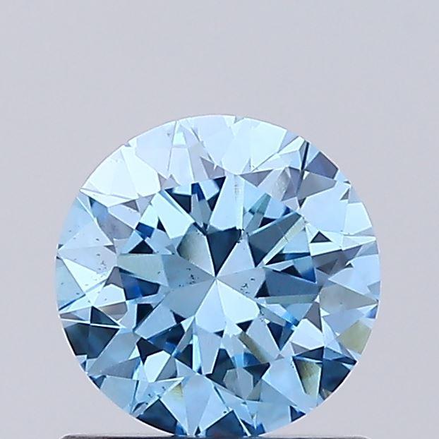 0.74 Ct. Fancy Vivid Blue Round Lab Grown Diamond