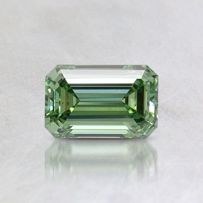 0.51 Ct. Fancy Intense Pacific Green Emerald Lab Grown Diamond, top view