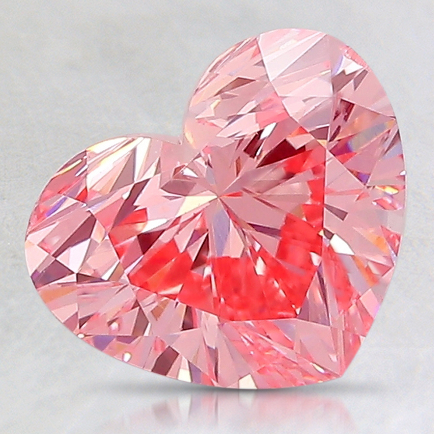 1.97 Ct. Fancy Vivid Pink Heart Lab Created Diamond