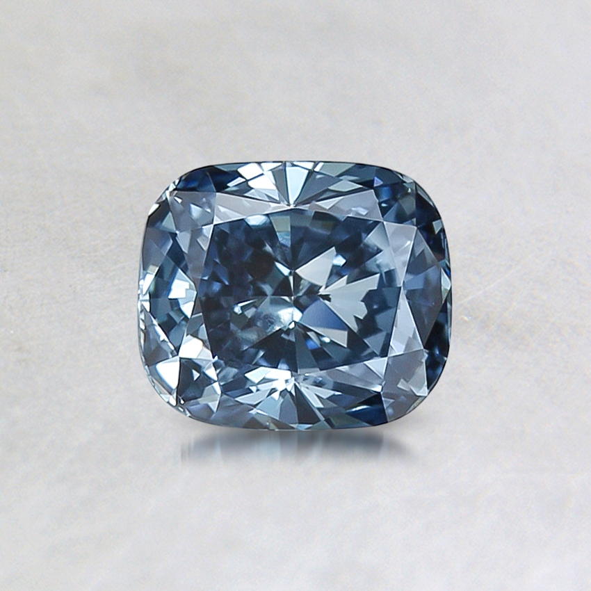 0.69 ct. Lab Grown Fancy Vivid Blue Cushion Diamond