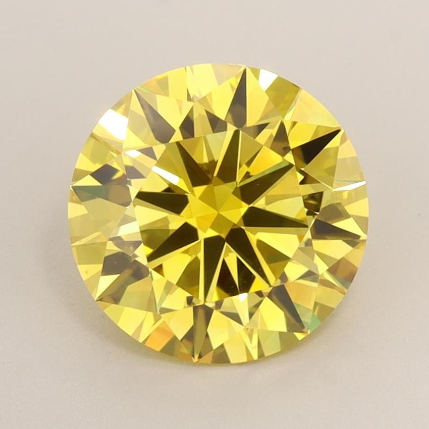 2.63 Ct. Fancy Vivid Yellow Round Lab Grown Diamond